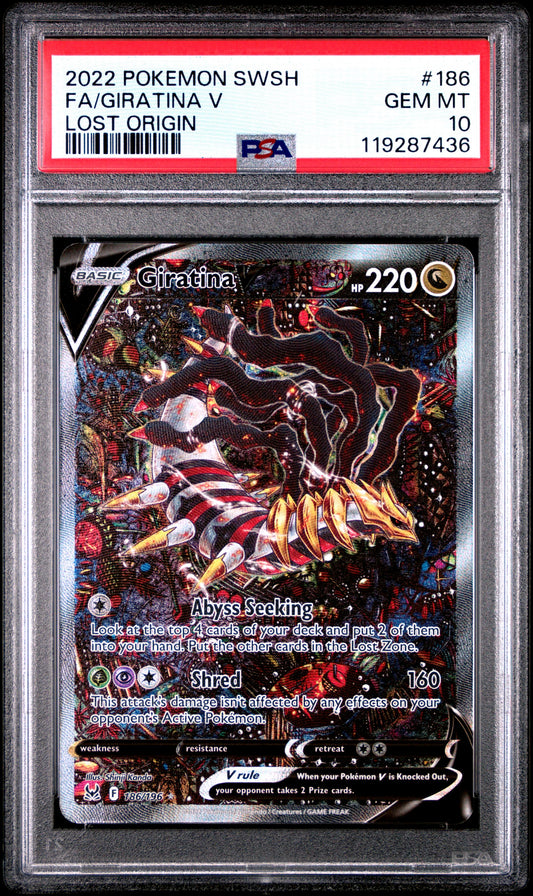 2022 Pokemon Sword & Shield Lost Origin Full Art Giratina V PSA 10