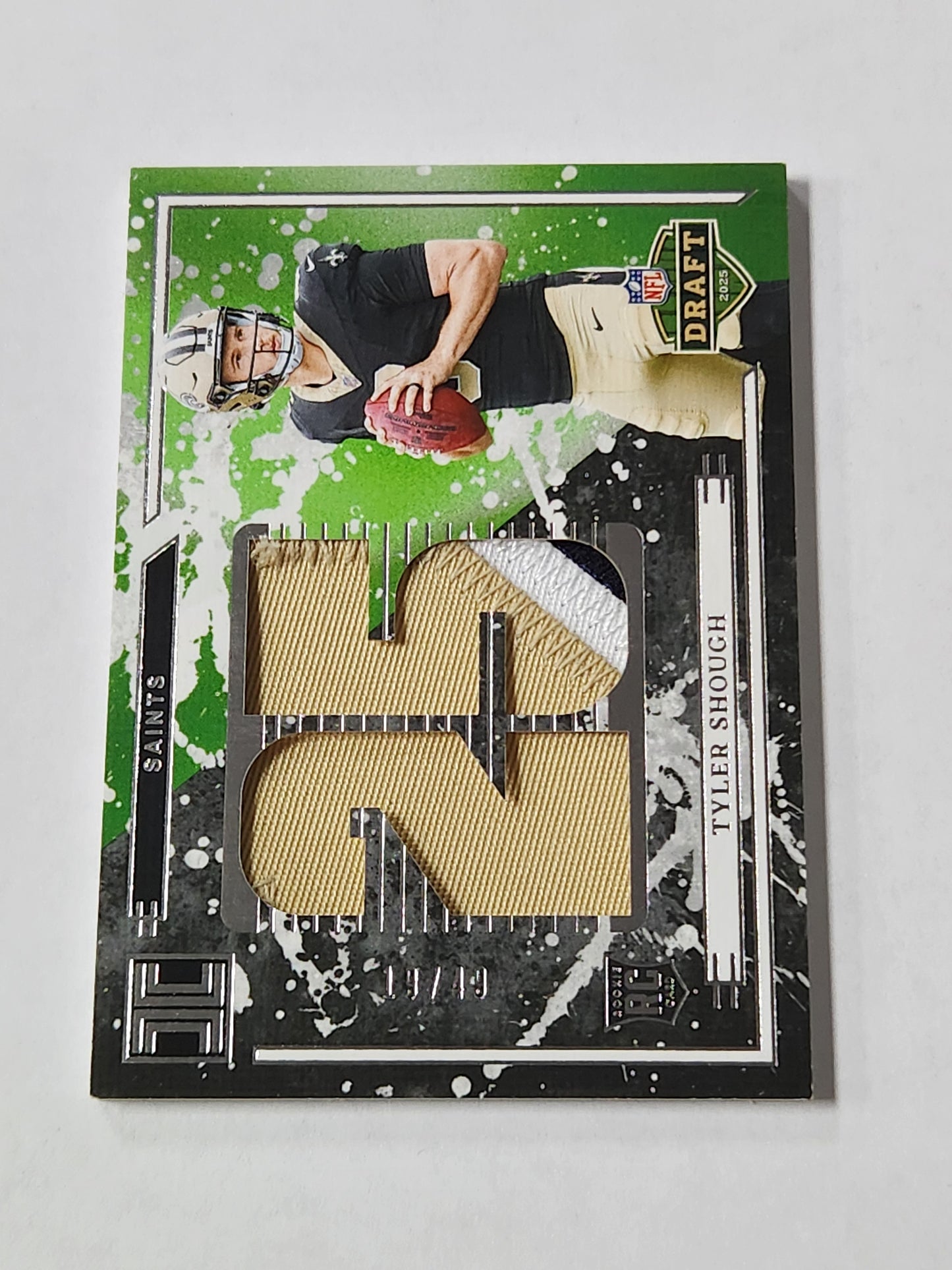 2025 Impeccable Tyler Shough Draft Picks 3 Color Patch # /49 Saints RC