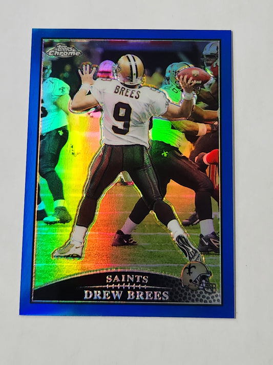 2009 Topps Chrome Drew Brees Blue Refractor