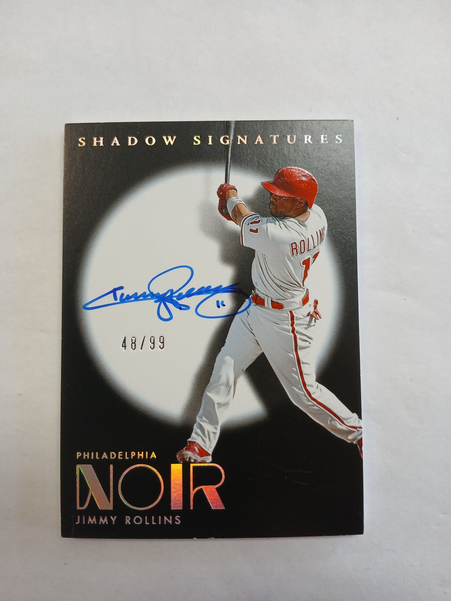 2026 Noir Jimmy Rollins Shadow Signatures On Card Auto #/99