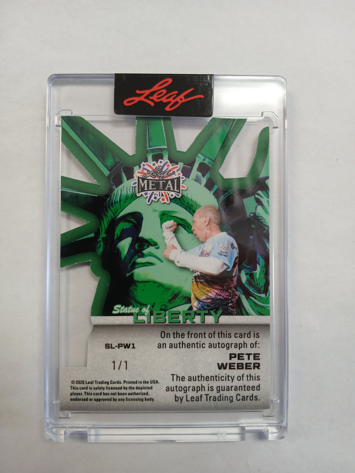 2026 Leaf Metal Pete Weber Statue of Liberty Die Cut Cracked Ice Auto #1/1 One of One