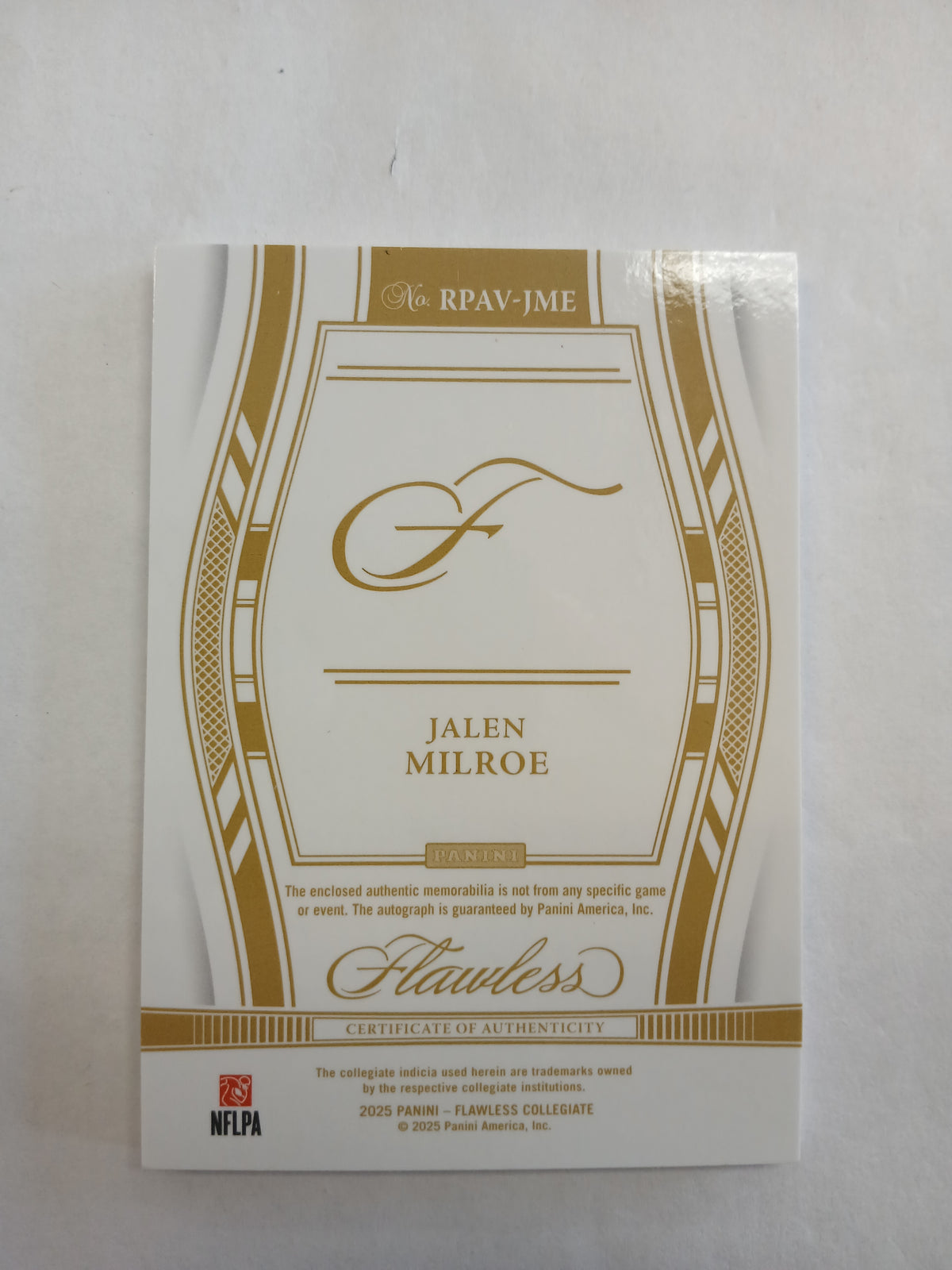 2025 Flawless Collegiate Jalen Milroe Rookie Patch On Card Auto Red Foil #/20