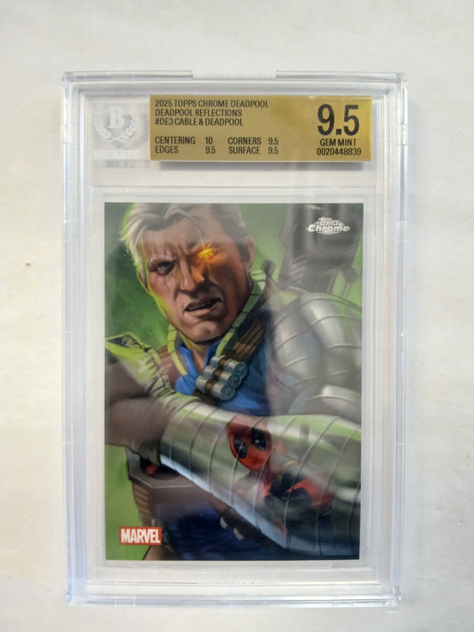 2025 Topps Chrome Deadpool Cable & Deadpool Deadpool Reflections Case Hit SSP Beckett BGS 9.5