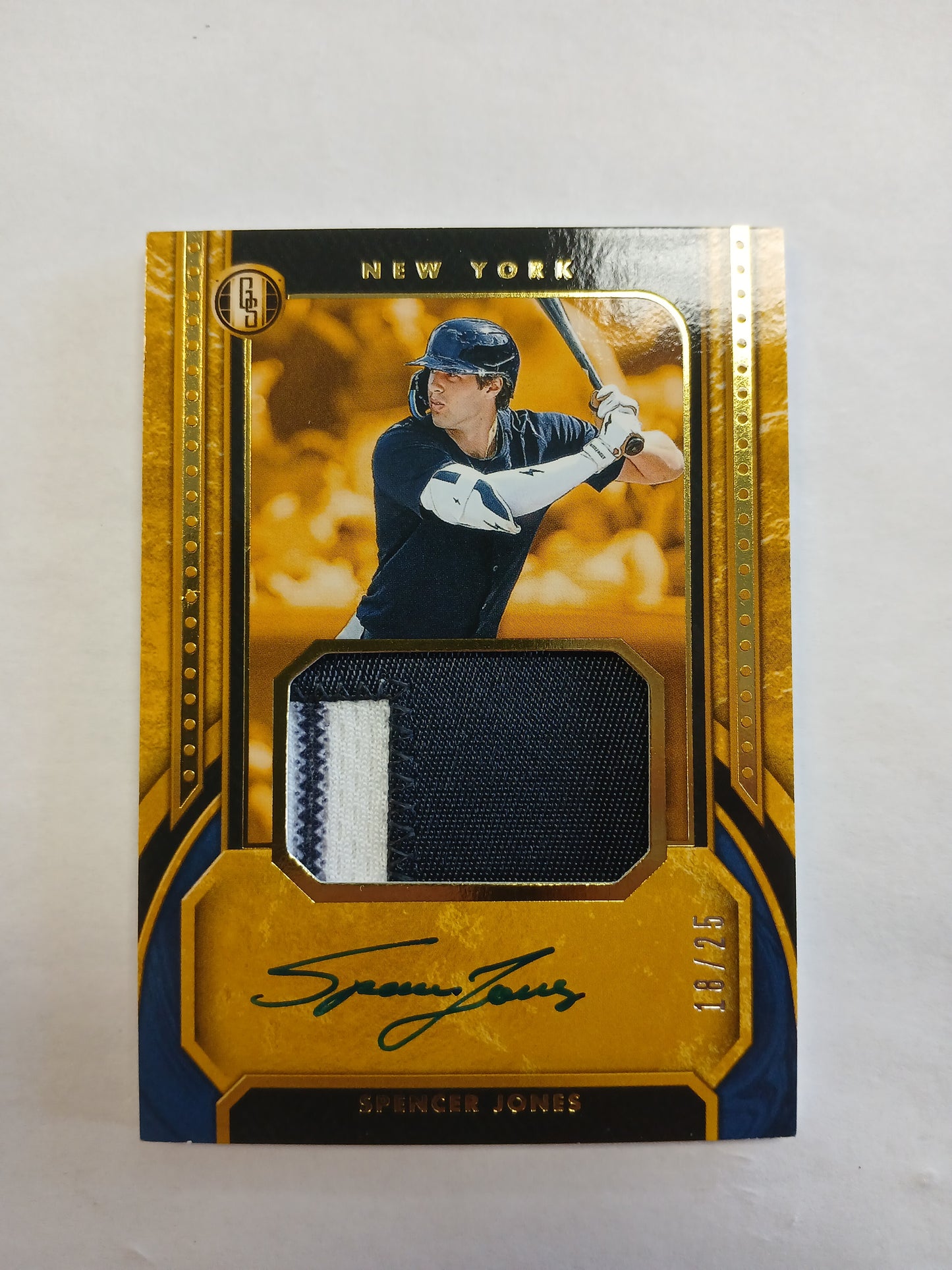 2026 Gold Standard Spencer Jones Triple Color Patch On Card Auto #/25