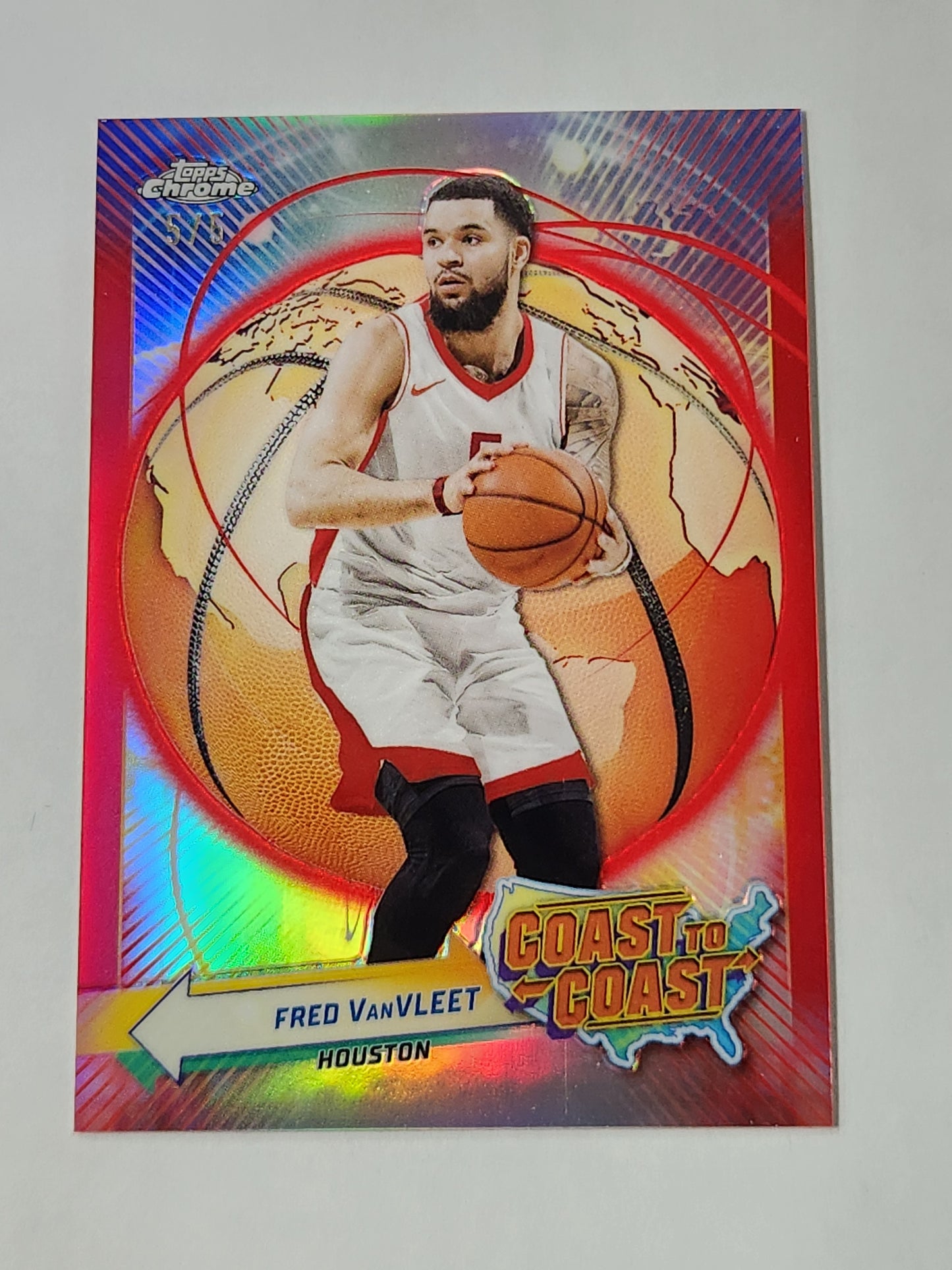 2024 Topps Chrome Fred VanVleet Coast To Coast Red Color Match 5/5