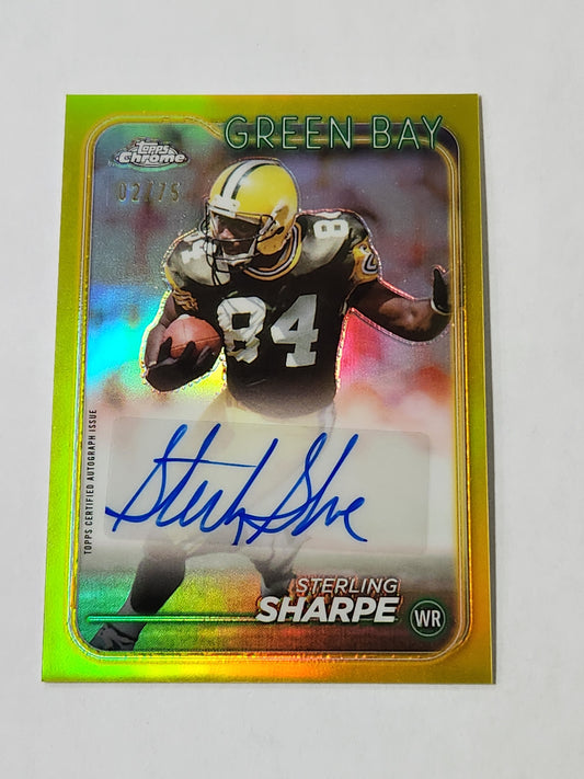 2024 Topps Chrome Sterling Sharpe Auto / 75 Color Match Hof
