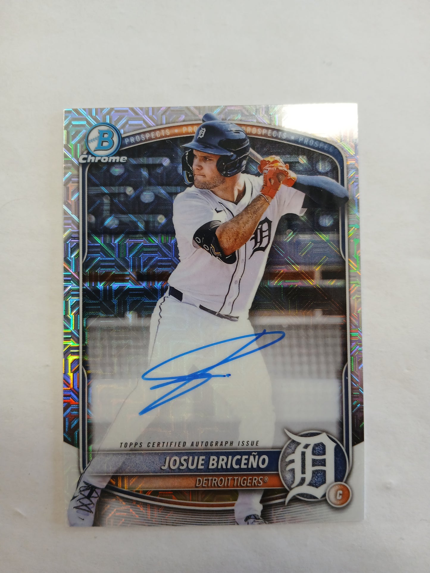 2025 Bowman Chrome Josue Briceno On Card Auto Mojo Refractor