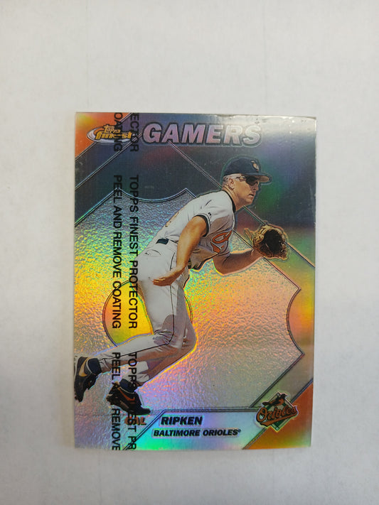 1999 Topps Finest Cal Ripken Gamers Refractor with Coating