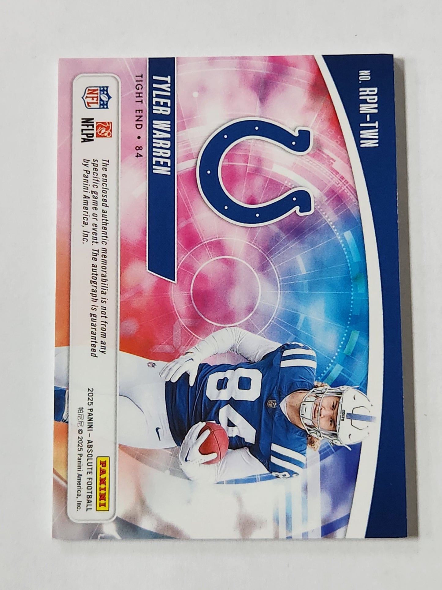 2025 Absolute Tyler Warren # /24 Rookie Premiere Patch RC