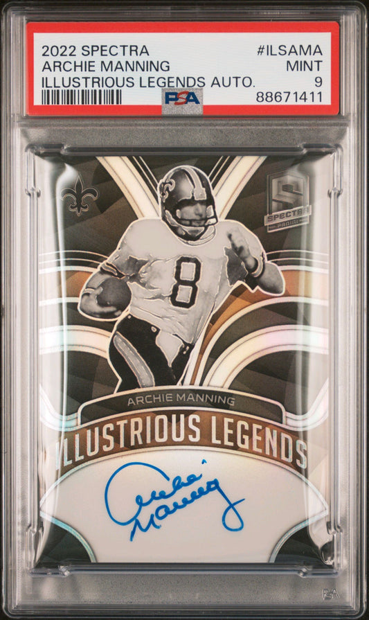2022 PANINI SPECTRA ILLUSTRIOUS LEGENDS AUTOGRAPHS #ILSAMA ARCHIE MANNING ILLUSTRIOUS LEGENDS AUTO PSA 9
