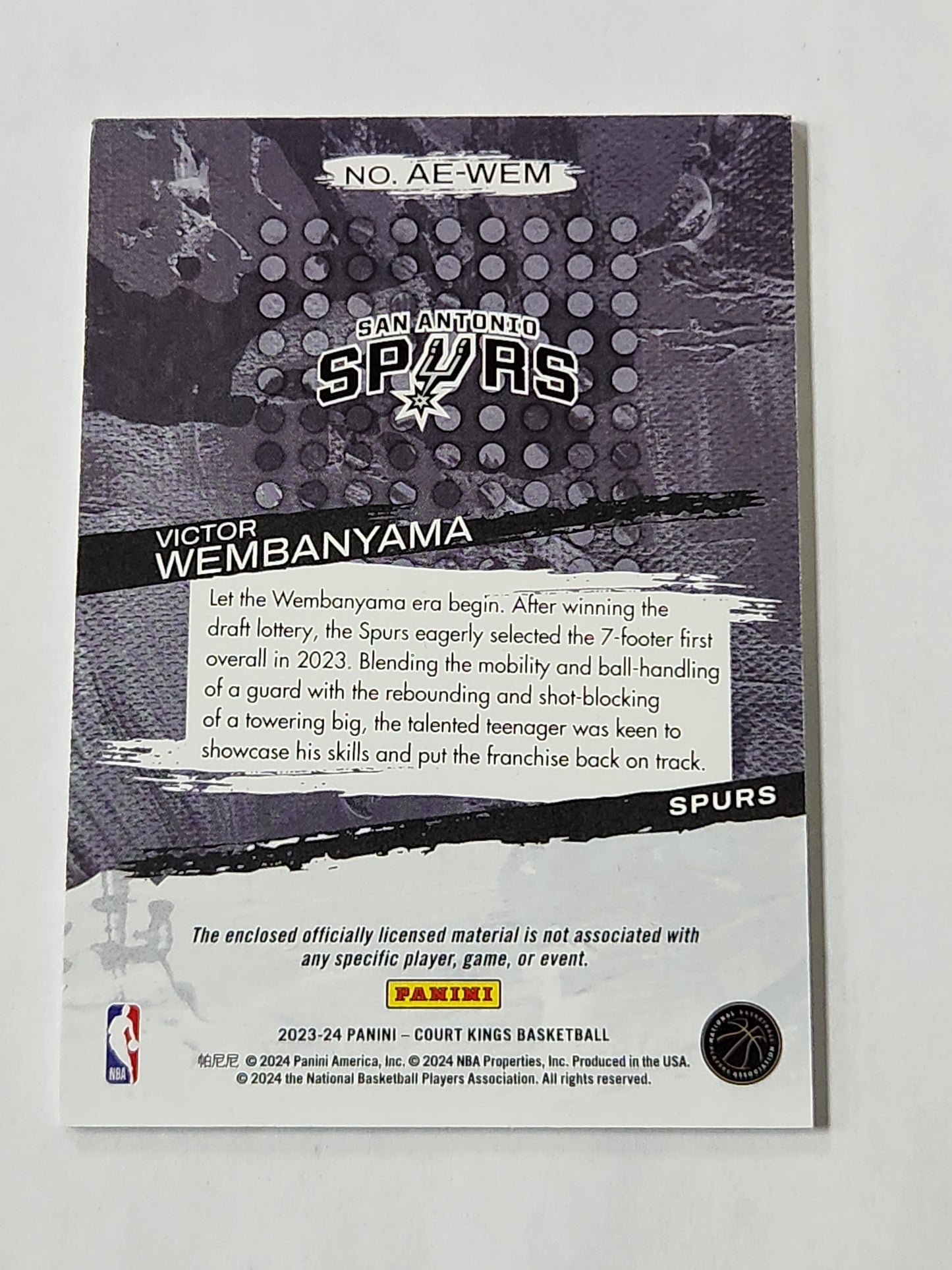 2023-24 Court Kings Artistic Endeavors Victor Wembanyama Spurs RC