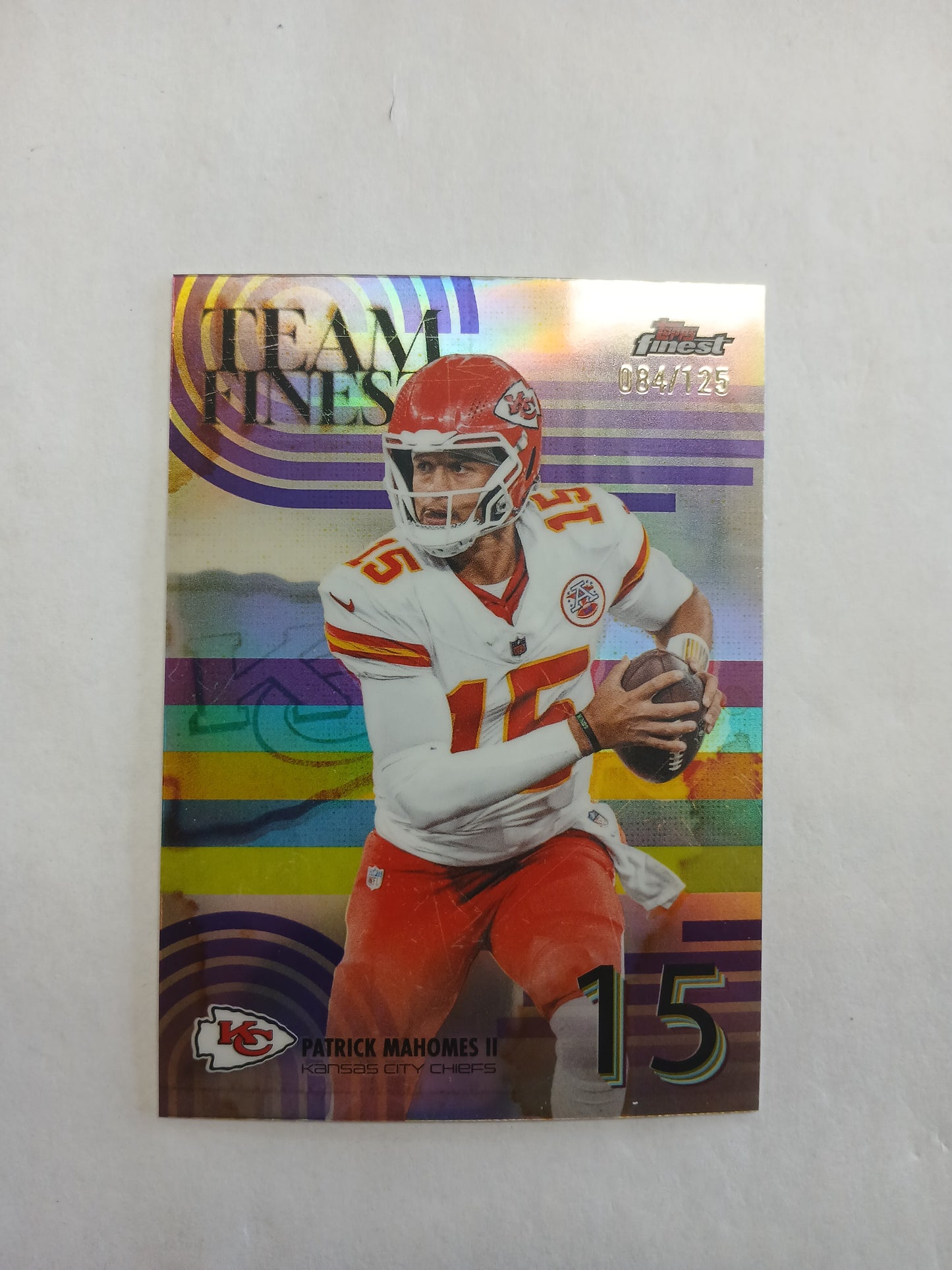 2025 Topps Finest Patrick Mahomes II Team Finest Purple Refractor #/125