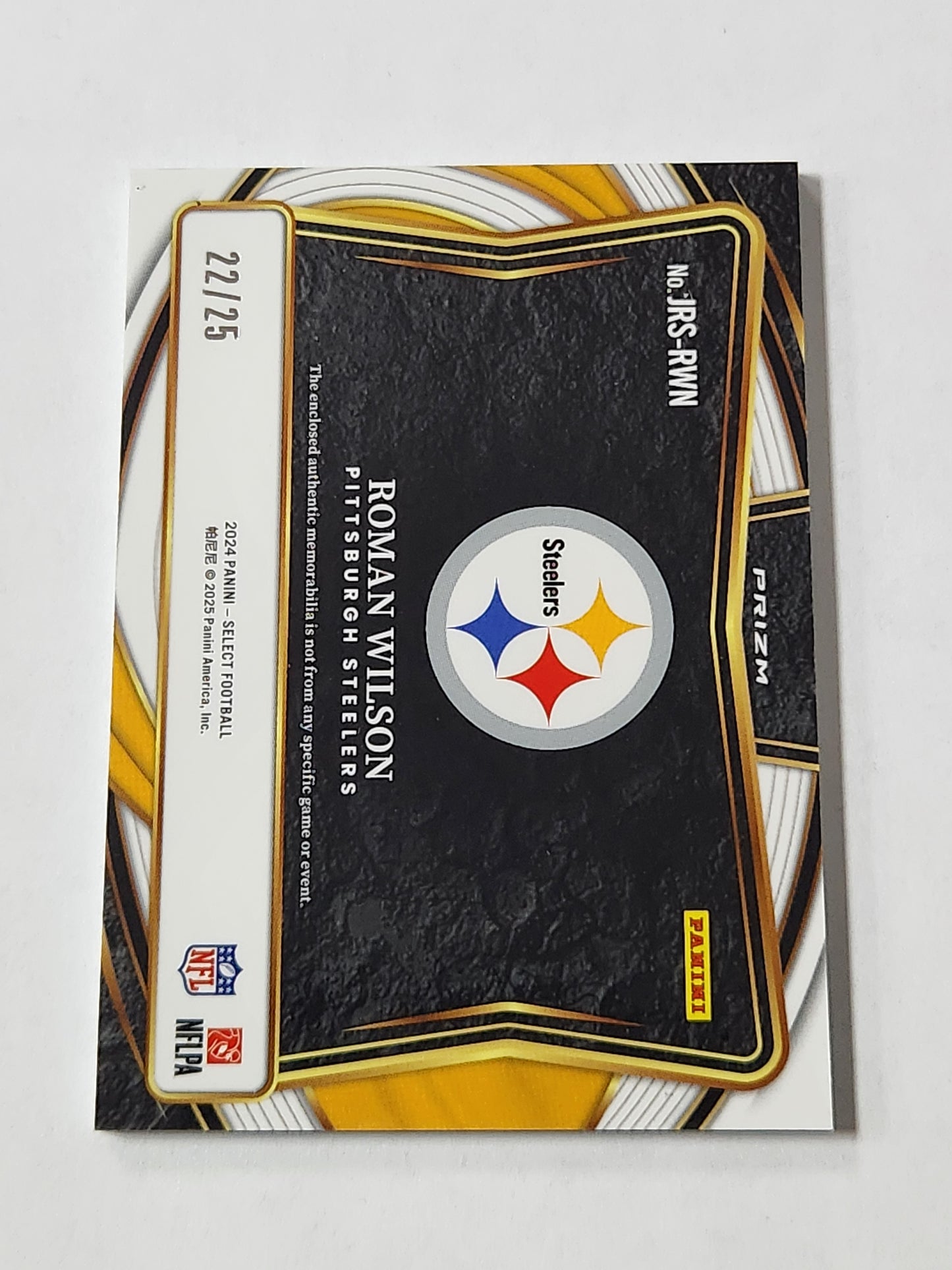 2024 Select Roman Wilson Jumbo Patch Tie Dye /25 Rookie SSP