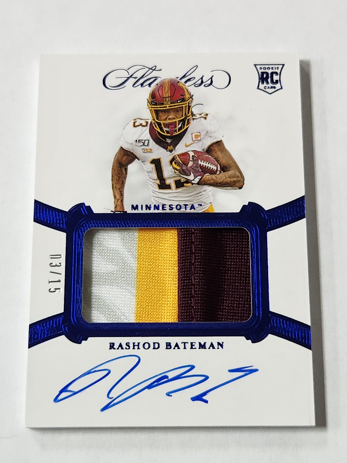 2021 Flawless Draft Picks Rashod Bateman Rookie Patch On Card Auto /15