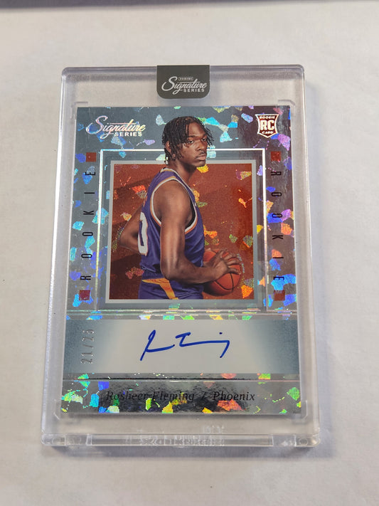 2025 Signature Series Rasheer Fleming Rookie On Card Auto Cracked Ice #/25