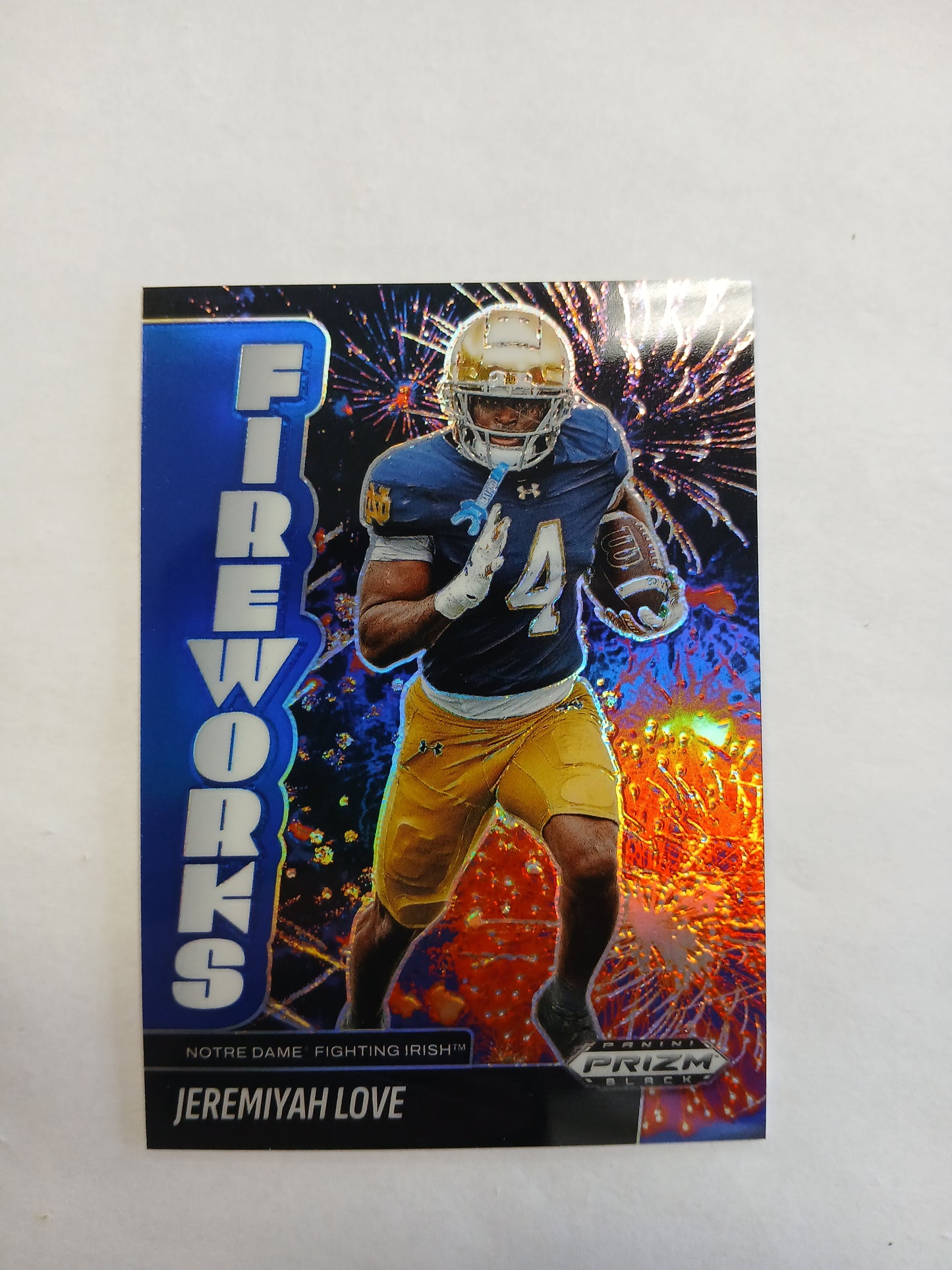 2025 Prizm Black Jeremiyah Love Fireworks Blue Prizm #/199
