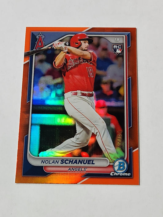 2024 Bowman Chrome Nolan Schanuel Rookie Card Orange Refractor /25