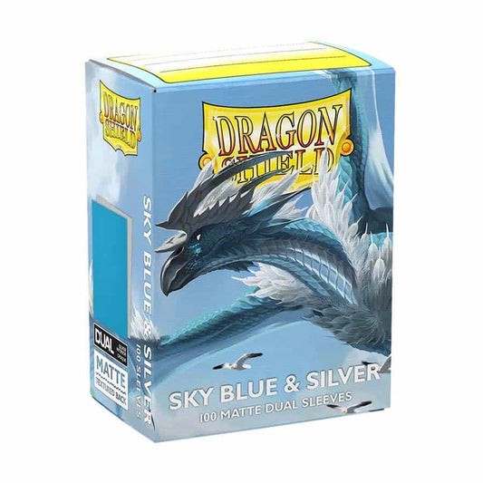 Dragon Shield Standard Size Sleeves Sky Blue & Silver Dual Matte 100CT #15074