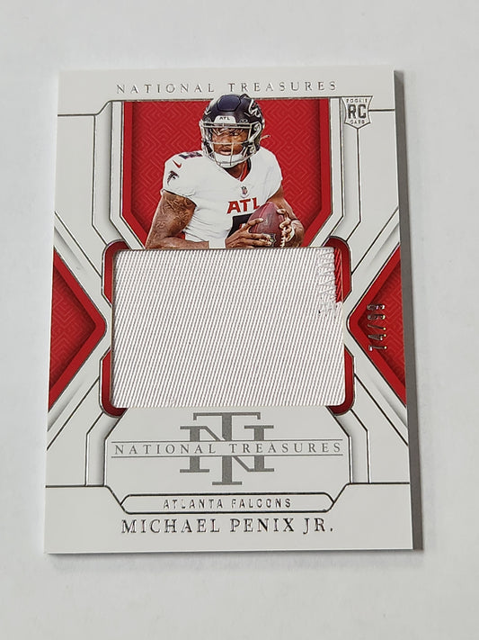 2024 National Treasures Michael Penix Jr Rookie Two Color Patch /99 No. 215