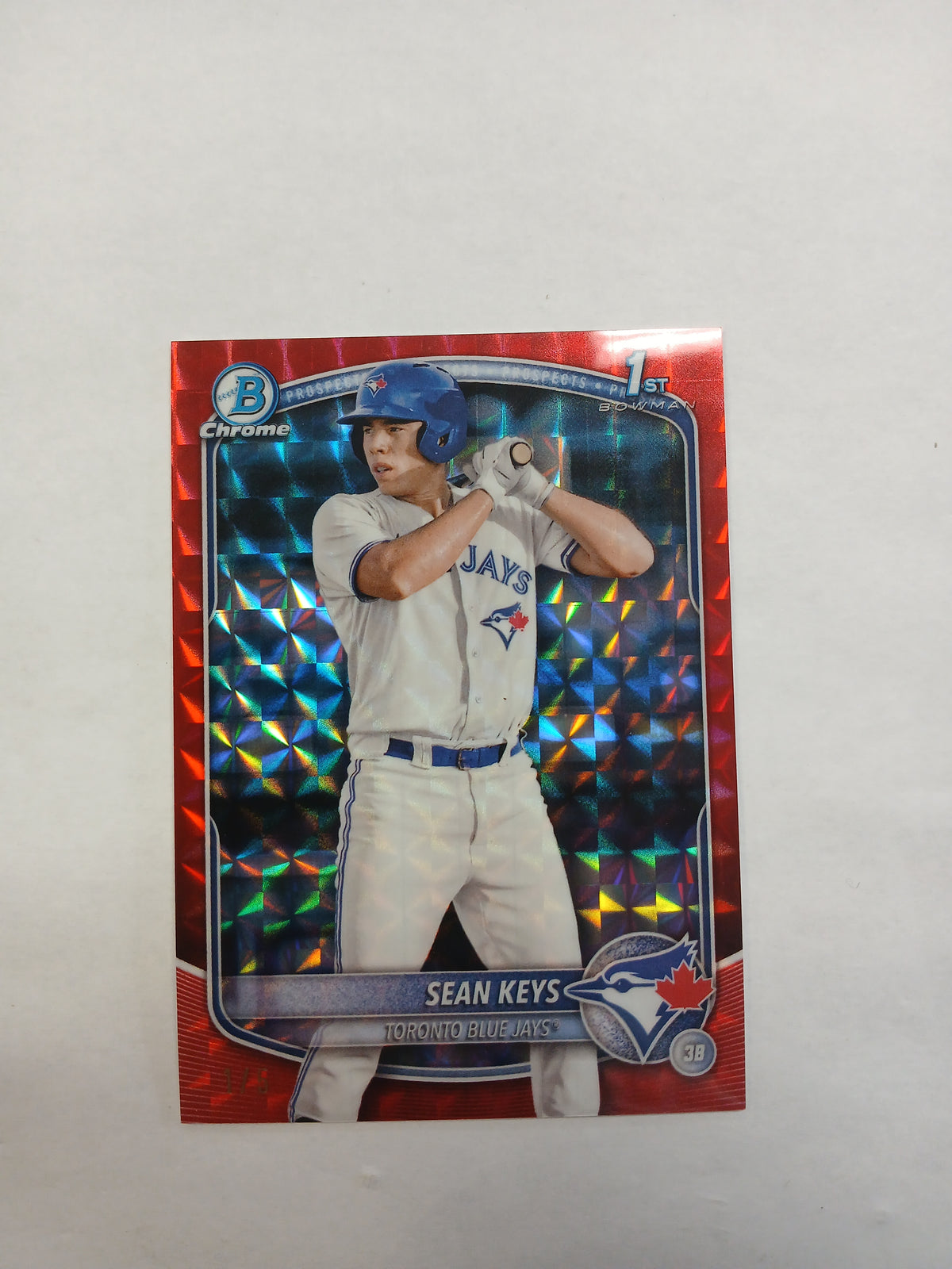 2025 Bowman Chrome Sean Keys 1st Bowman Red Geometric Red Refractor #1/5