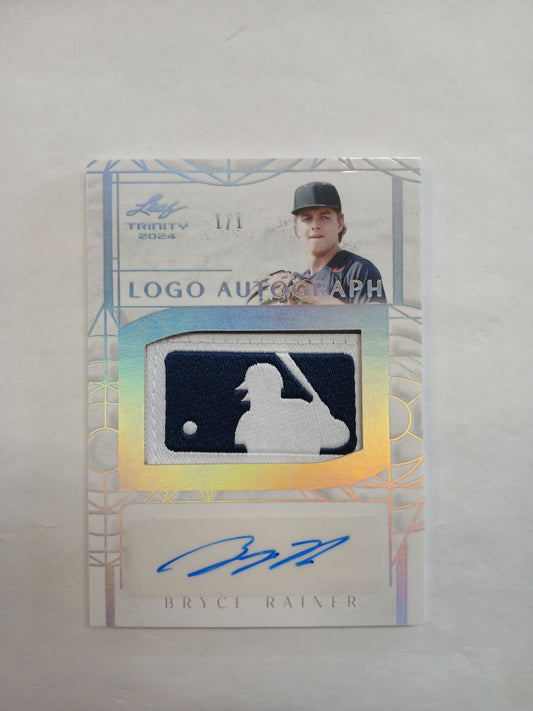 2024 Leaf Trinity Bryce Rainer MLB Logo man Patch #1/1 One of One Auto