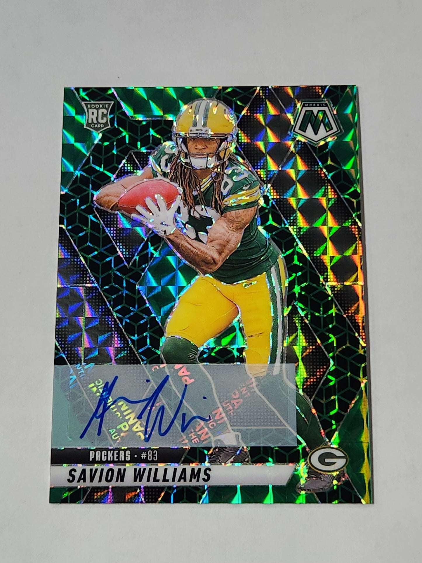2025 Mosaic Savion Williams FOTL Rookie Auto Green Spectris # /30