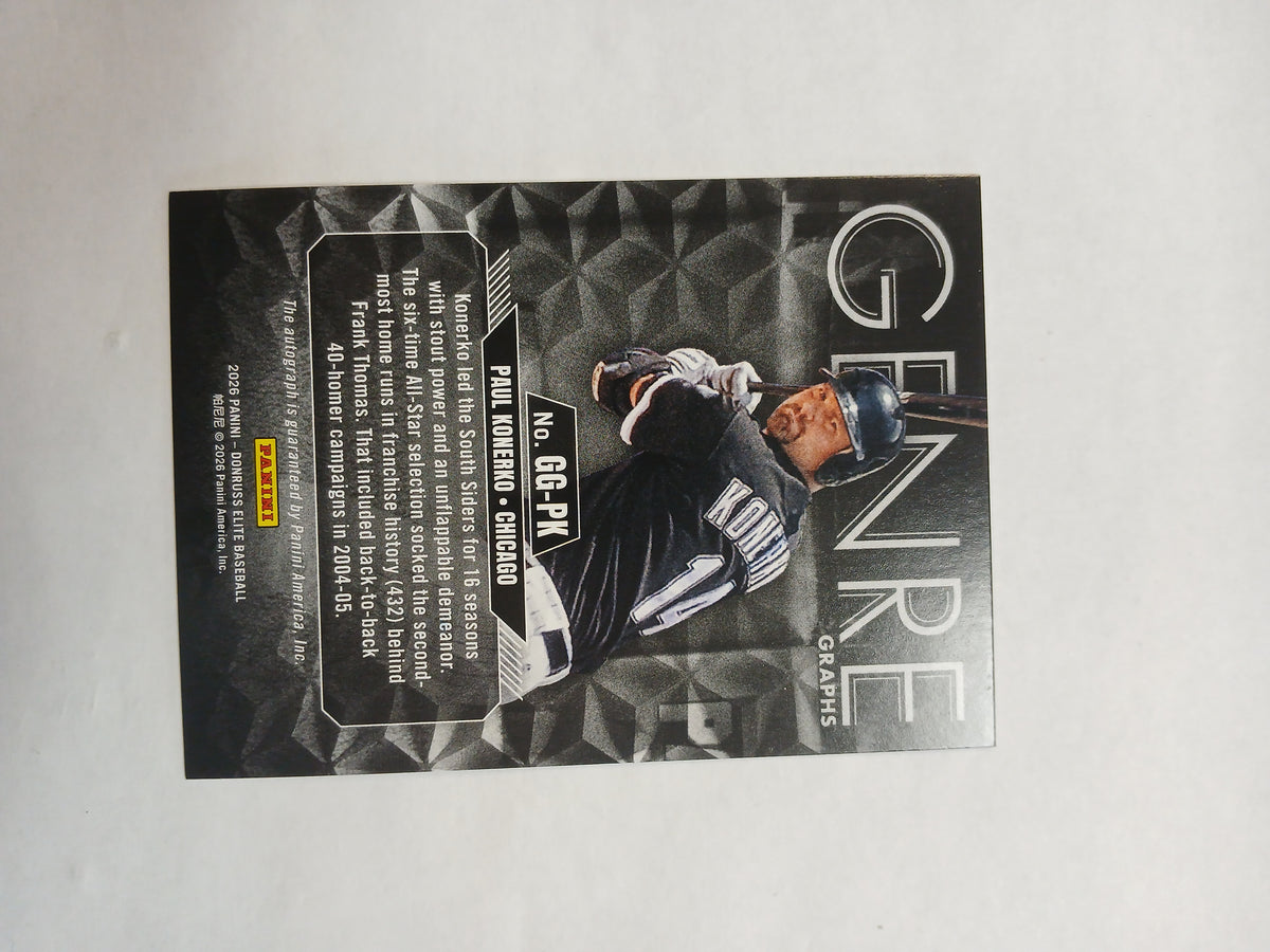 2026 Donruss elite Paul Konerko Genre Graphs Auto Blue #/99