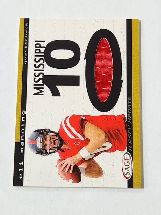 2004 Sage Eli Manning Mississippi 10 Rookie Jersey Card