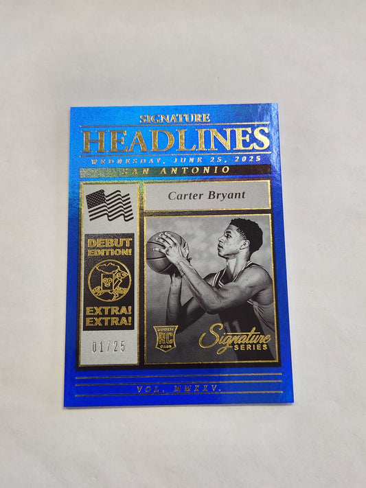 2025 Signature Series Carter Bryant Signature Headlines Blue Foil #1/25
