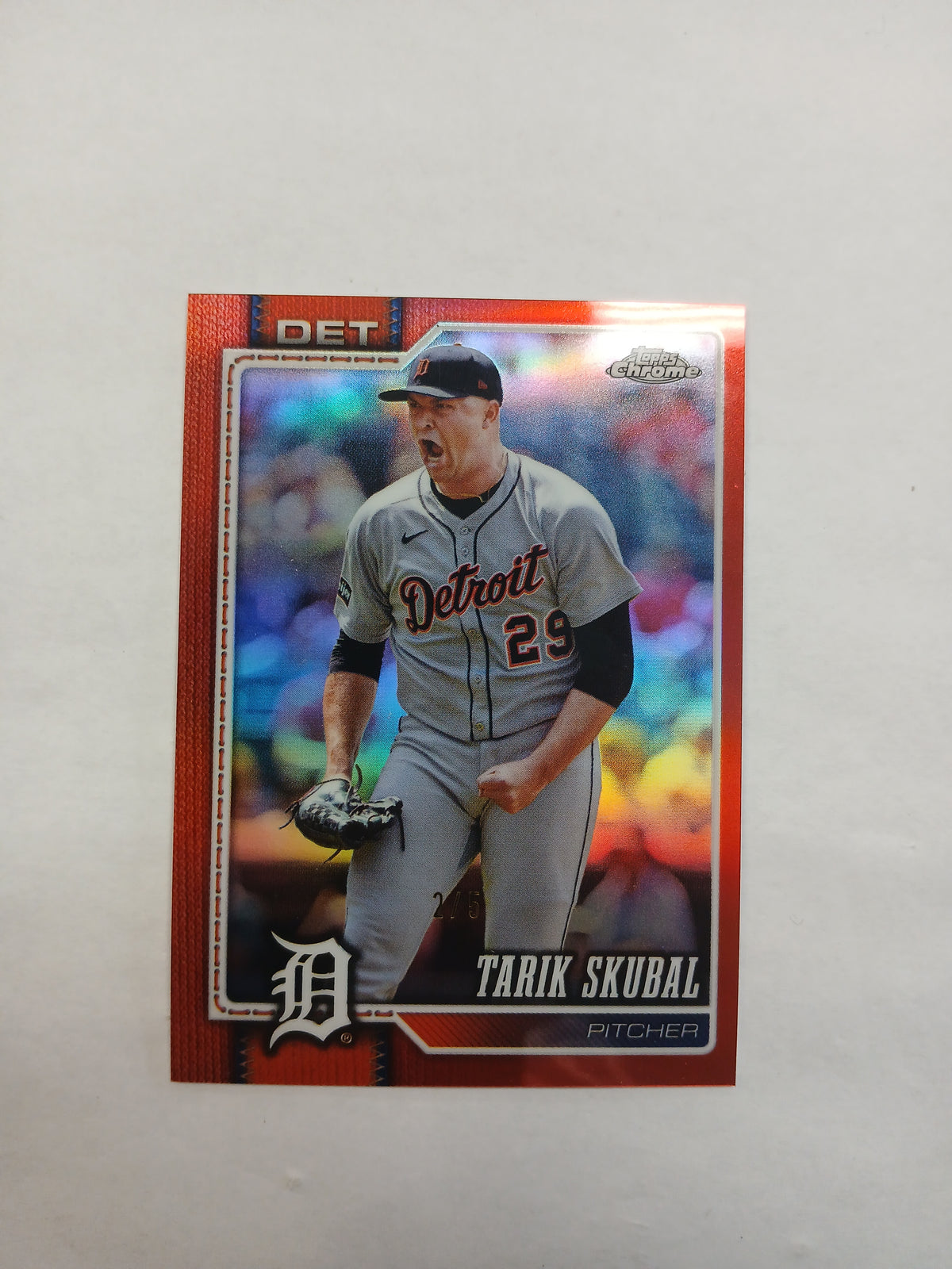 2026 Topps Chrome Tarik Skubal Red Refractor #/5