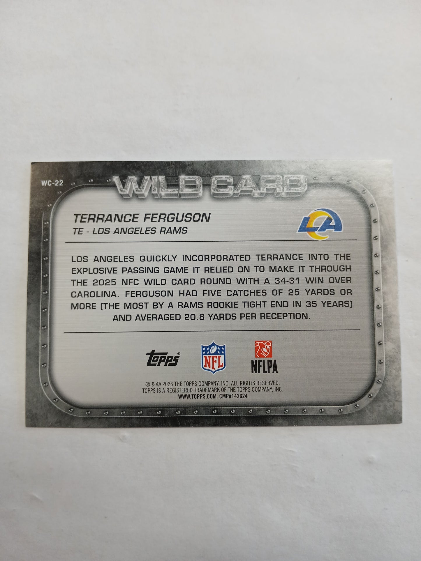 2026 Topps Flagship Football Terrance Ferguson Wild Card Explosive #/99