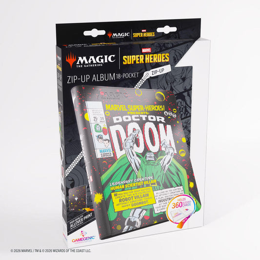 Magic: The Gathering Marvel Superheroes Zip-Up Album 18-Pocket (Doctor Doom - Spider-Man) - GameGenic Storage Albums