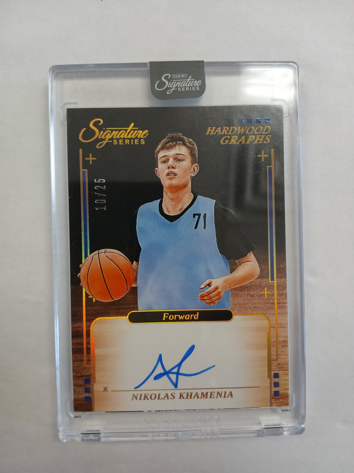 2025 Signature Series Nikolas Khamenia Hardwood Graphs On Card Auto #/25