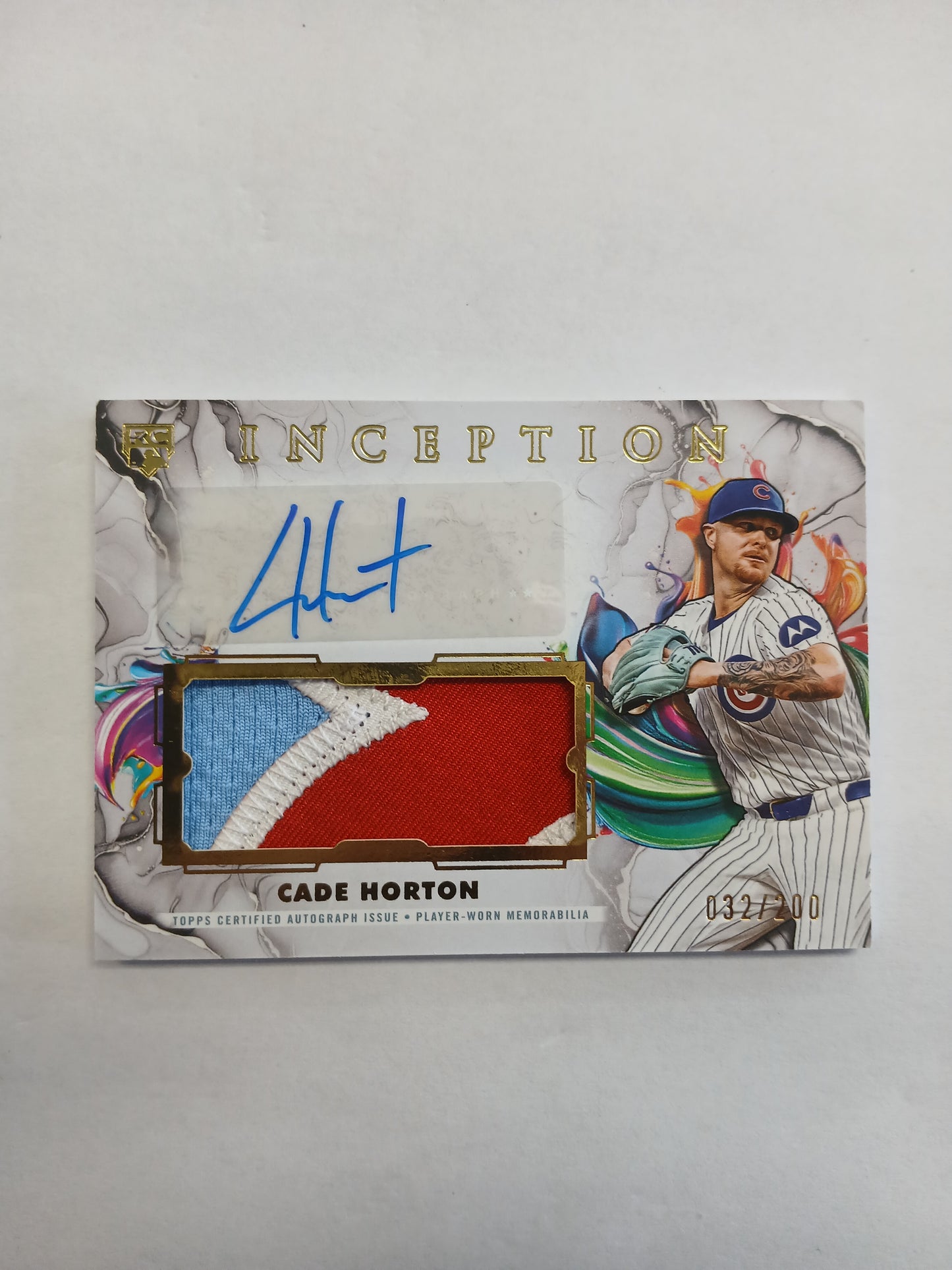 2025 Topps Inception Cade Horton Rookie Triple Color Patch Auto #/200