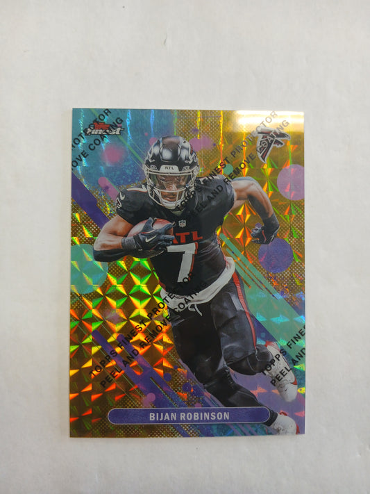 2025 Topps Finest Bijan Robinson Common Gold Geometric Refractor With Coating #/50
