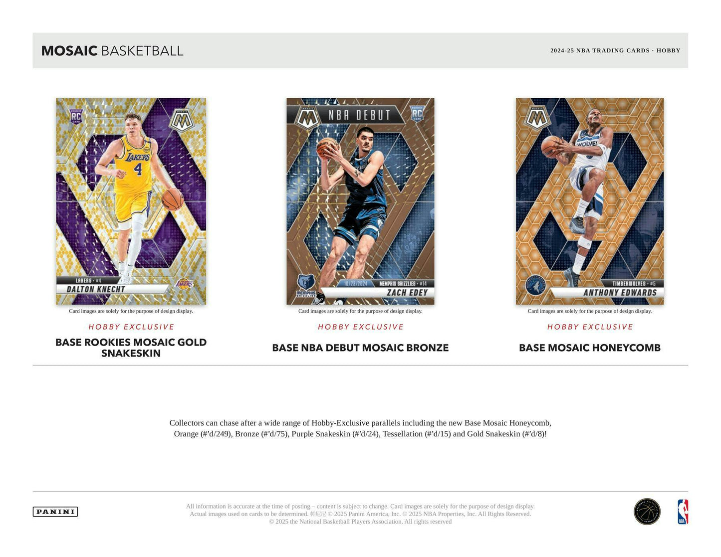 Panini Mosaic 2024-25 NBA Basketball Hobby Box