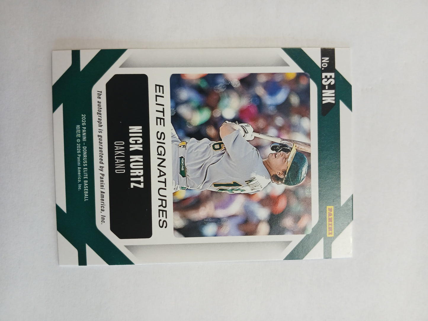 2026 Donruss Elite Nick Kurtz Elite Signatures Auto Green Color Match #/49