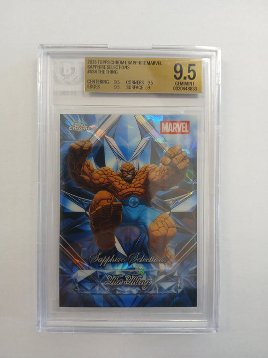 2025 Topps Chrome Sapphire Marvel The Thing Sapphire Selections Case Hit SSP Beckett BGS 9.5