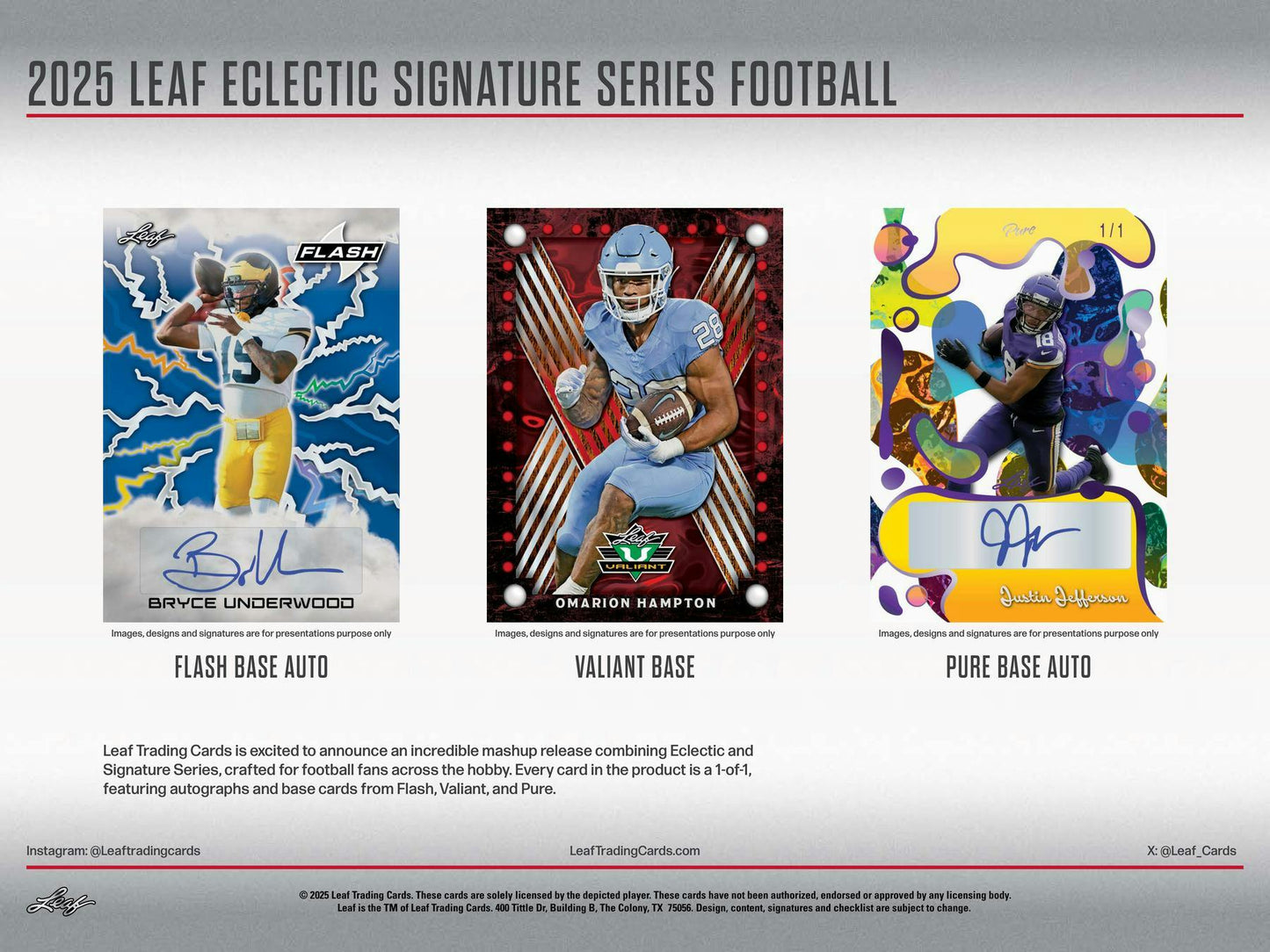 Leaf 2025 Leaf Eclectic Sognature Series Football (1) Hobby Box