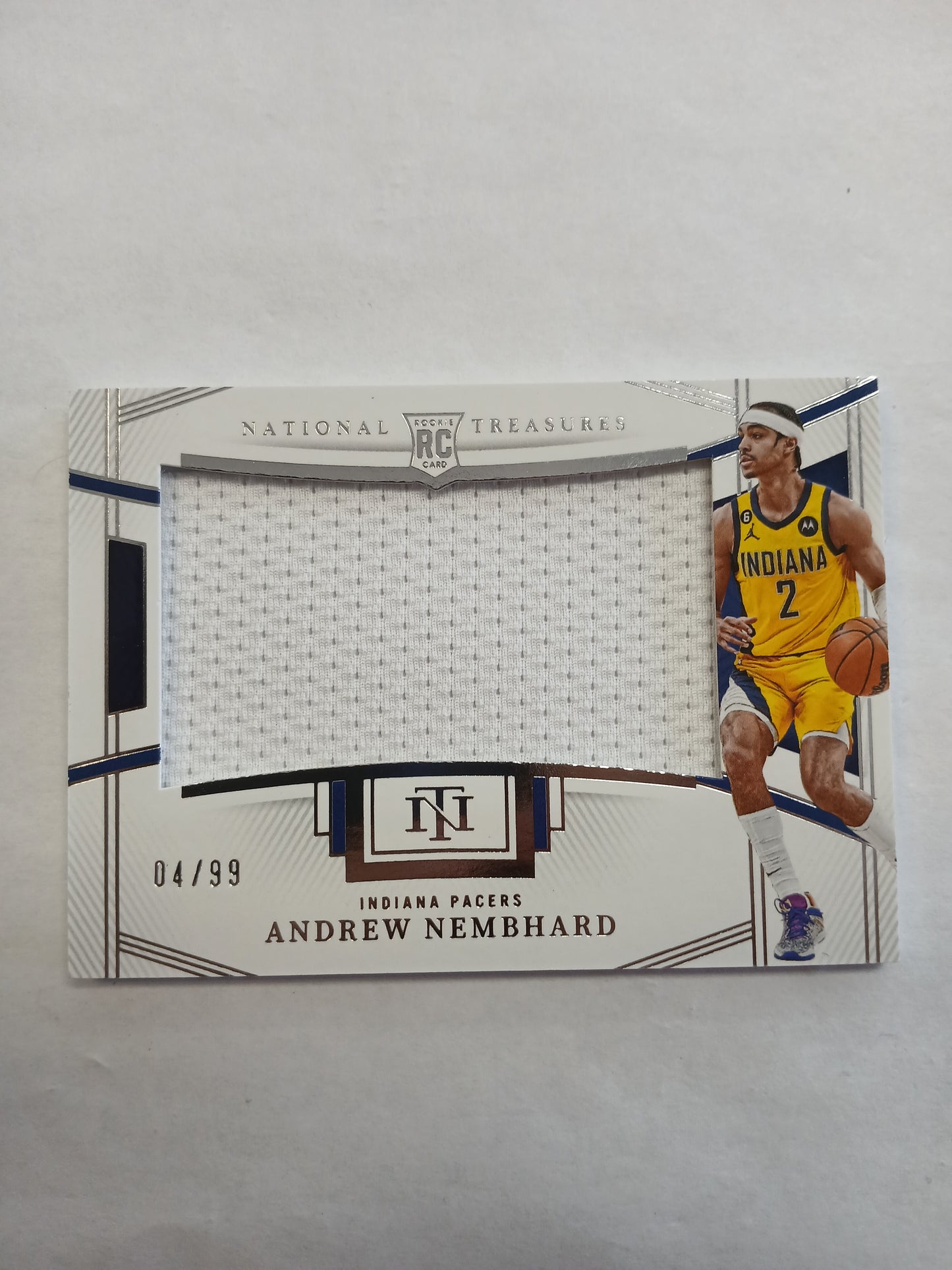 2022 National Treasures Andrew Nembhard Rookie Jumbo Patch #/99
