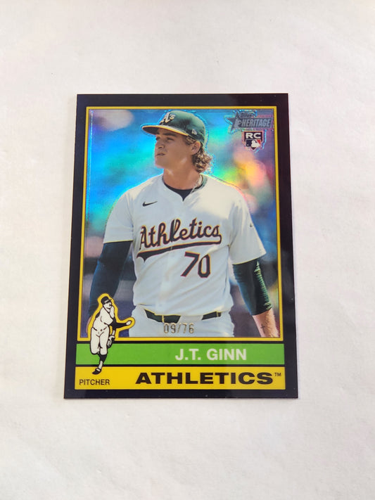 2025 Topps Heritage J.T. Ginn Black Refractor #/76