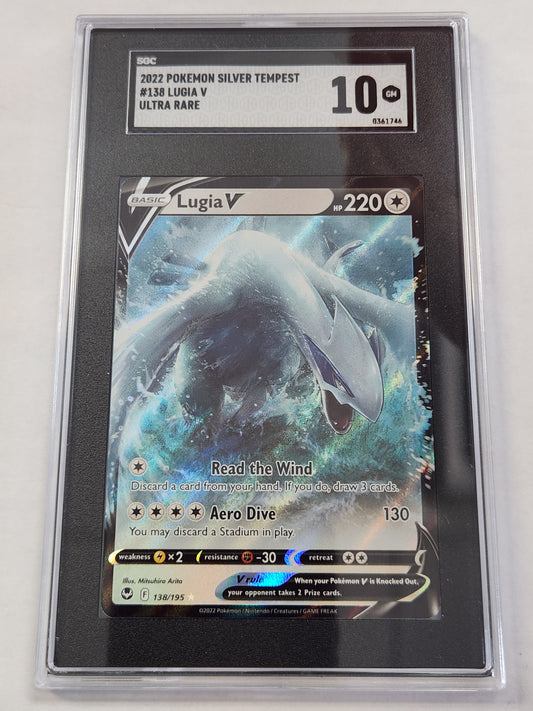 2022 Pokemon Silver Tempest Lugia V Ultra Rare SGC 10