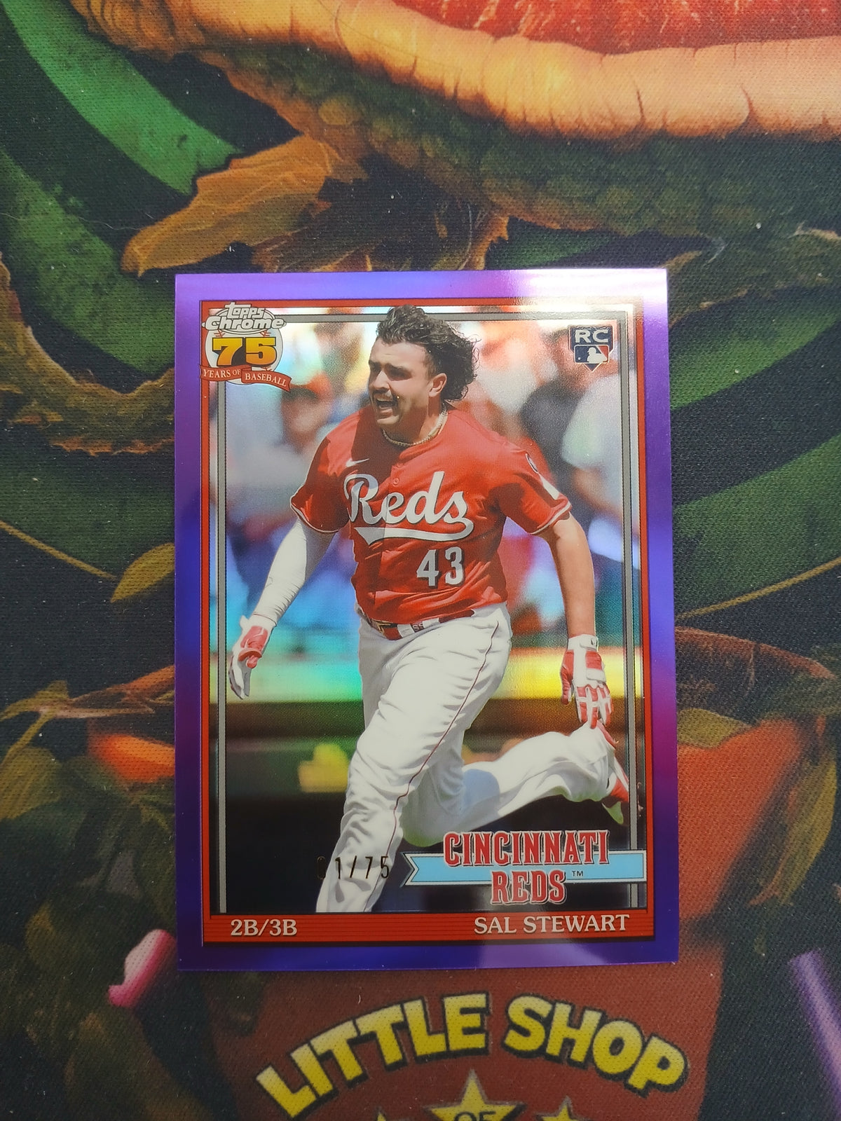 2026 Topps Chrome Sal Stewart Rookie 1991 Throwback Purple Refractor #1/75