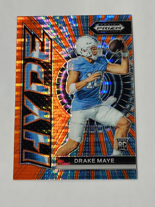 2024 Panini Prizm Draft Picks Drake Maye RC Orange Pulsar Hype # /49
