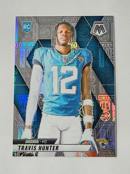 2025 Mosaic Travis Hunter Silver Knight Logo # /149 RC Rookie Jaguars 279