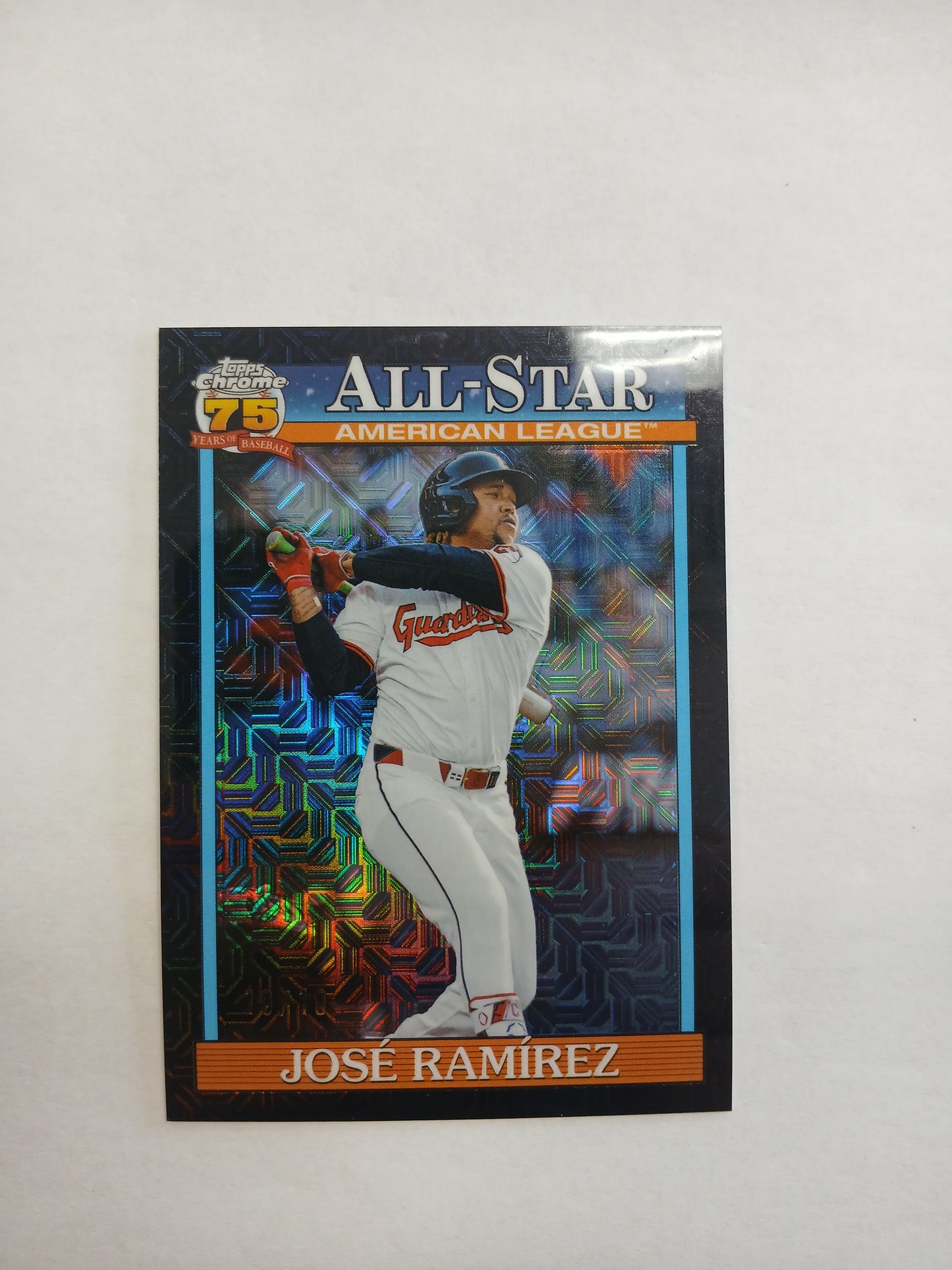 2026 Topps Chrome 75 Years of Baseball Jose Ramirez All-Star American League Black Mojo Refractor #10/10