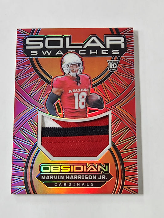 2024 Obsidian Marvin Harrison Jr. Solar Swatches # /75 3 Color Patch Red RC