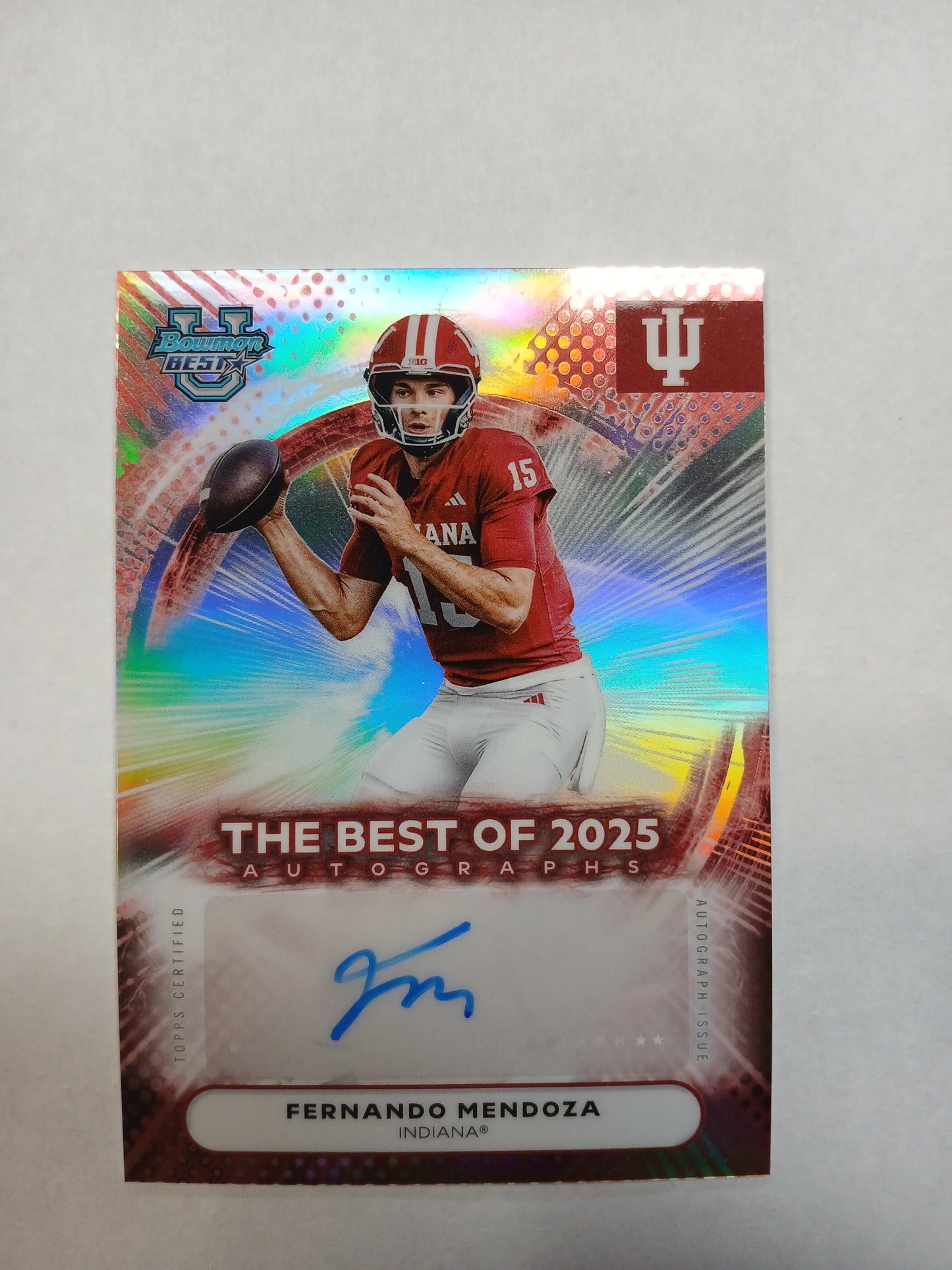2025 Bowman Best U Fernando Mendoza The Best of 2025 Autographs Refractor Auto