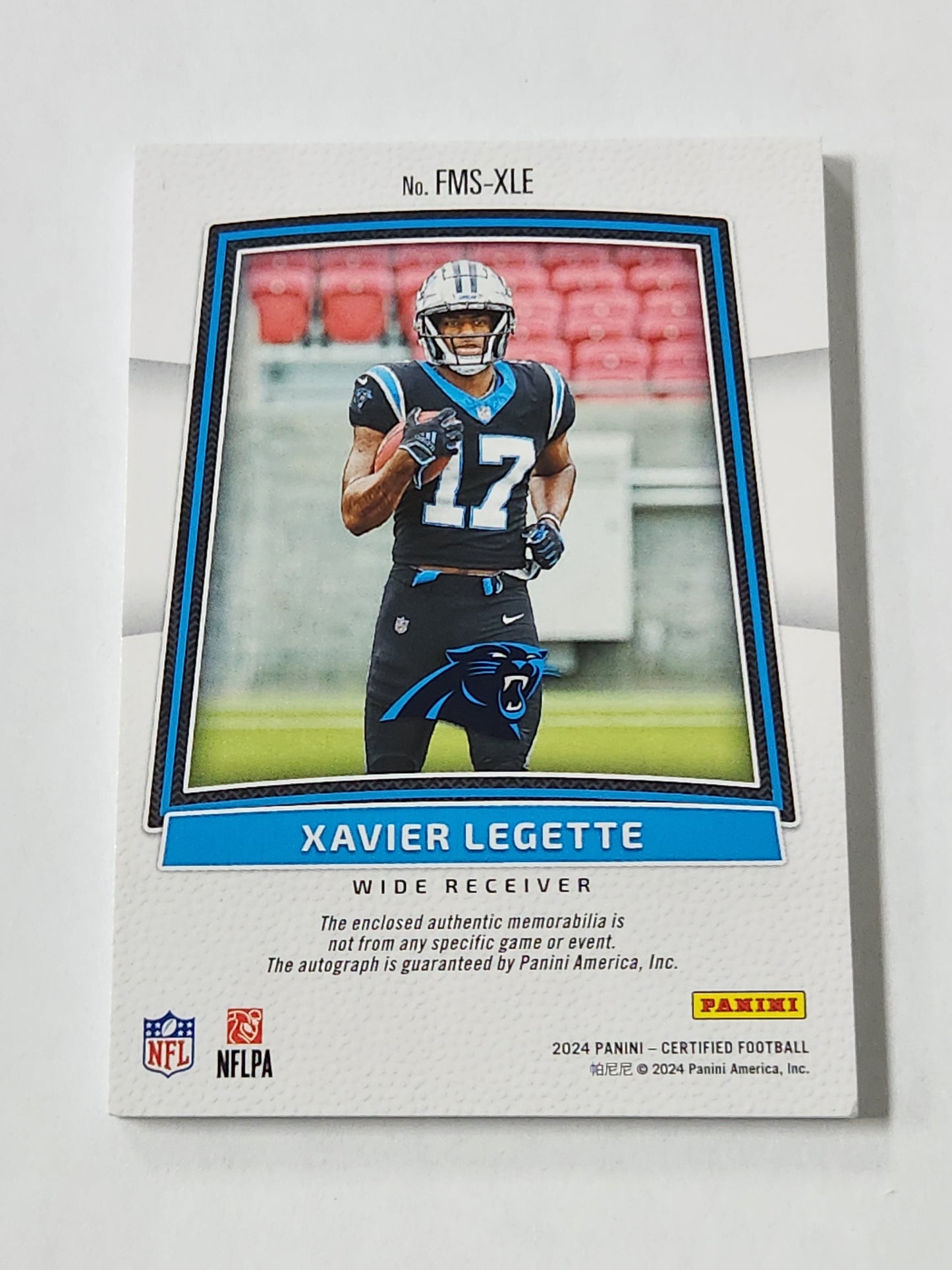 2024 Certified Xavier Legette Rookie Patch Auto /25 tri color patch