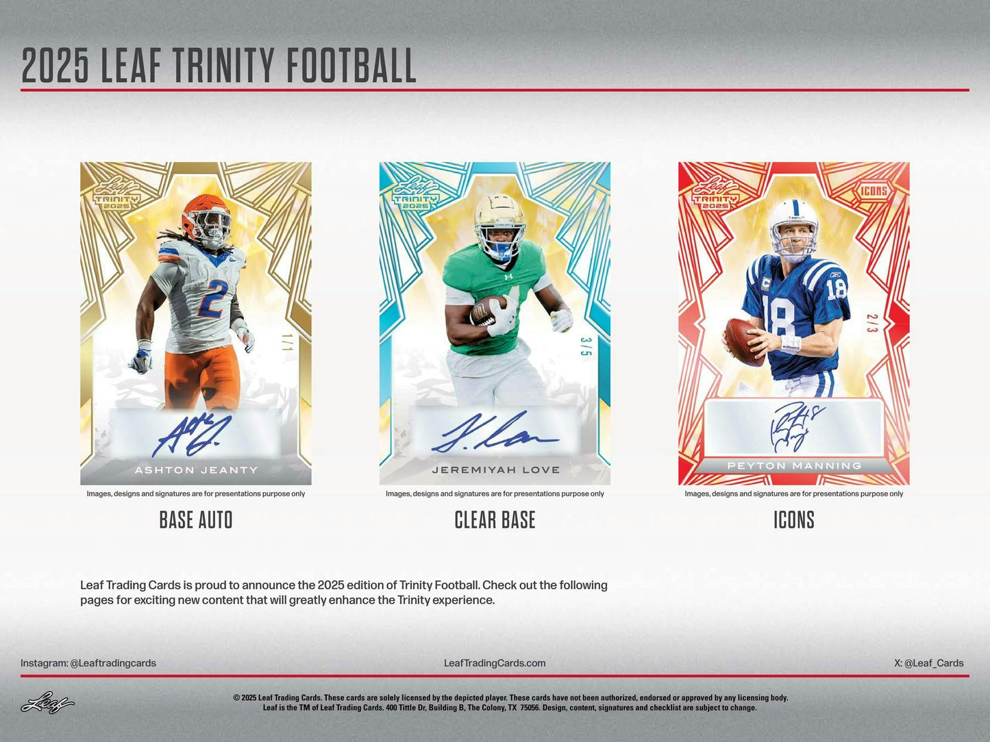 2025 Leaf trinity Football Hobby Box